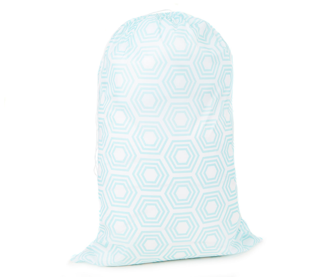 Aqua Hexagon Laundry Bag with Cinched Top | Big Lots