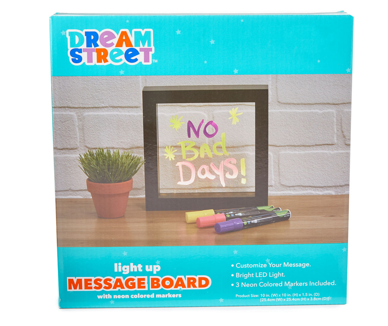 Light-Up Message Board with Neon Markers