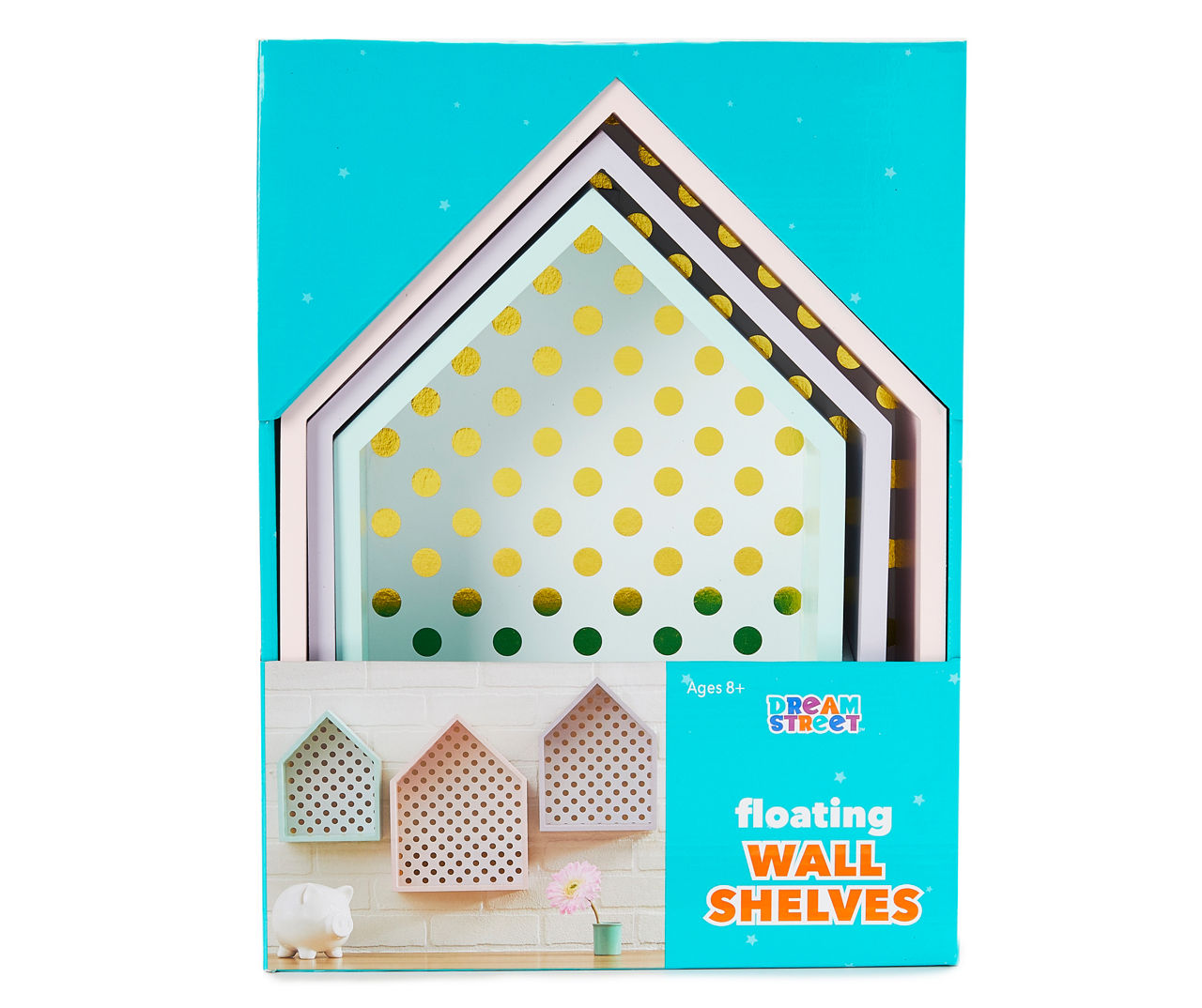 House Shaped Floating Wall Shelves 3-Piece Set