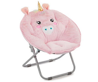 Pink Unicorn Youth Saucer Chair