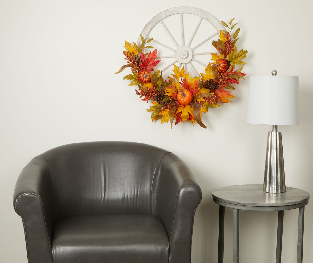 Harvest Floral Wheel Wall Decor 