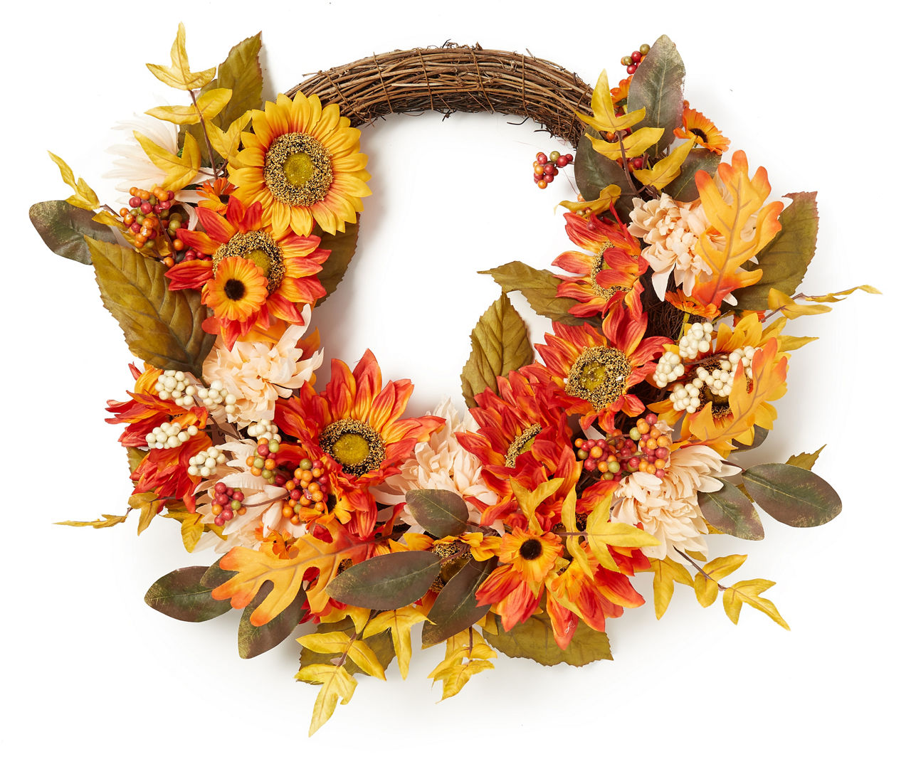 Rattan Sunflower Wreath | Big Lots