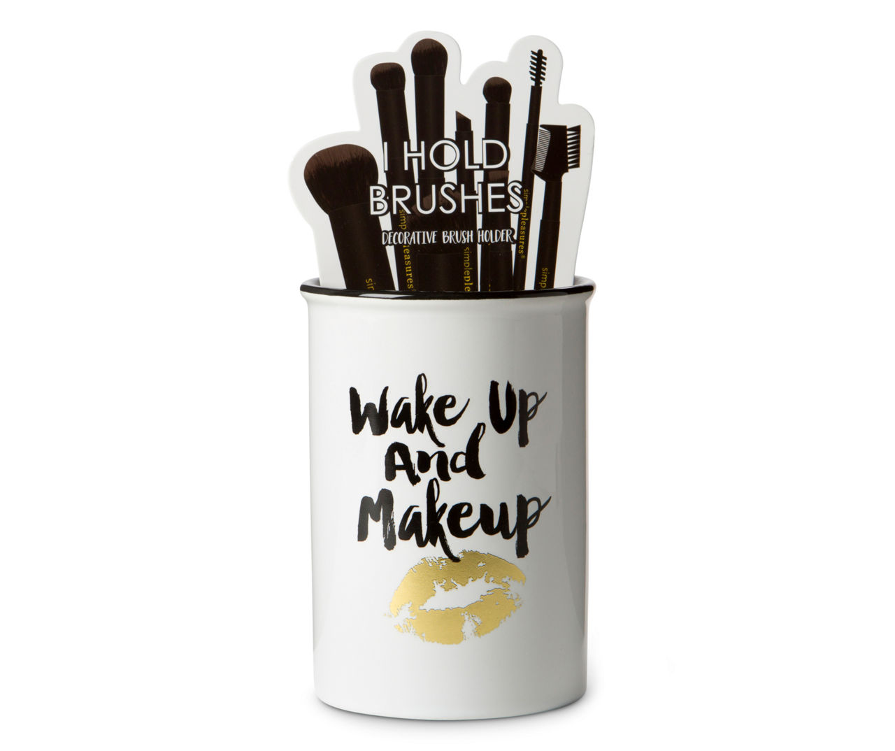"Wake Up and Makeup" Brush Holder Big Lots