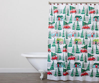 Vintage Christmas Camper Shower Curtain Set Big Lots