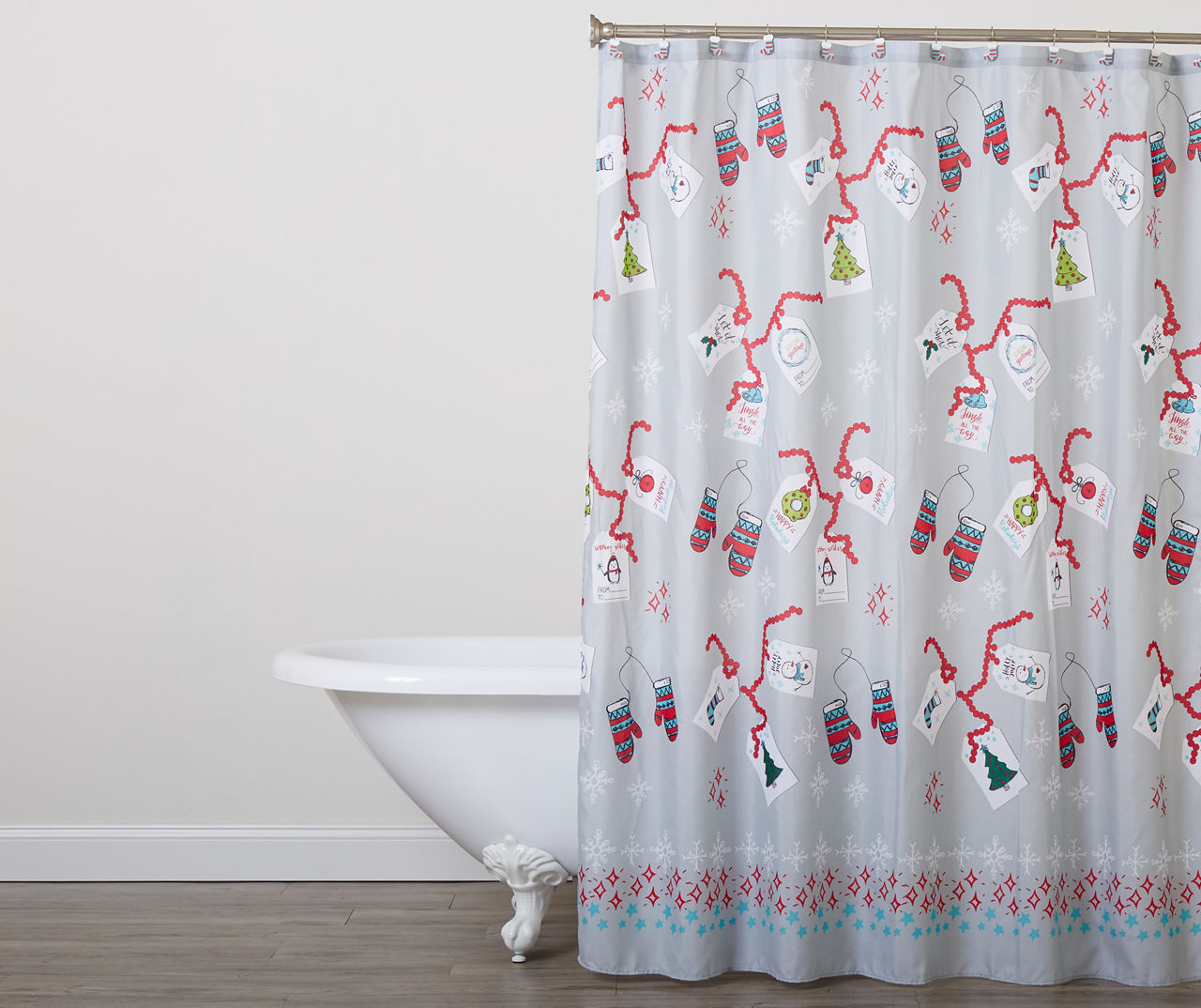 Christmas Tags Shower Curtain Set | Big Lots