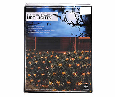 Orange Mini Net Light Set, 100-Lights