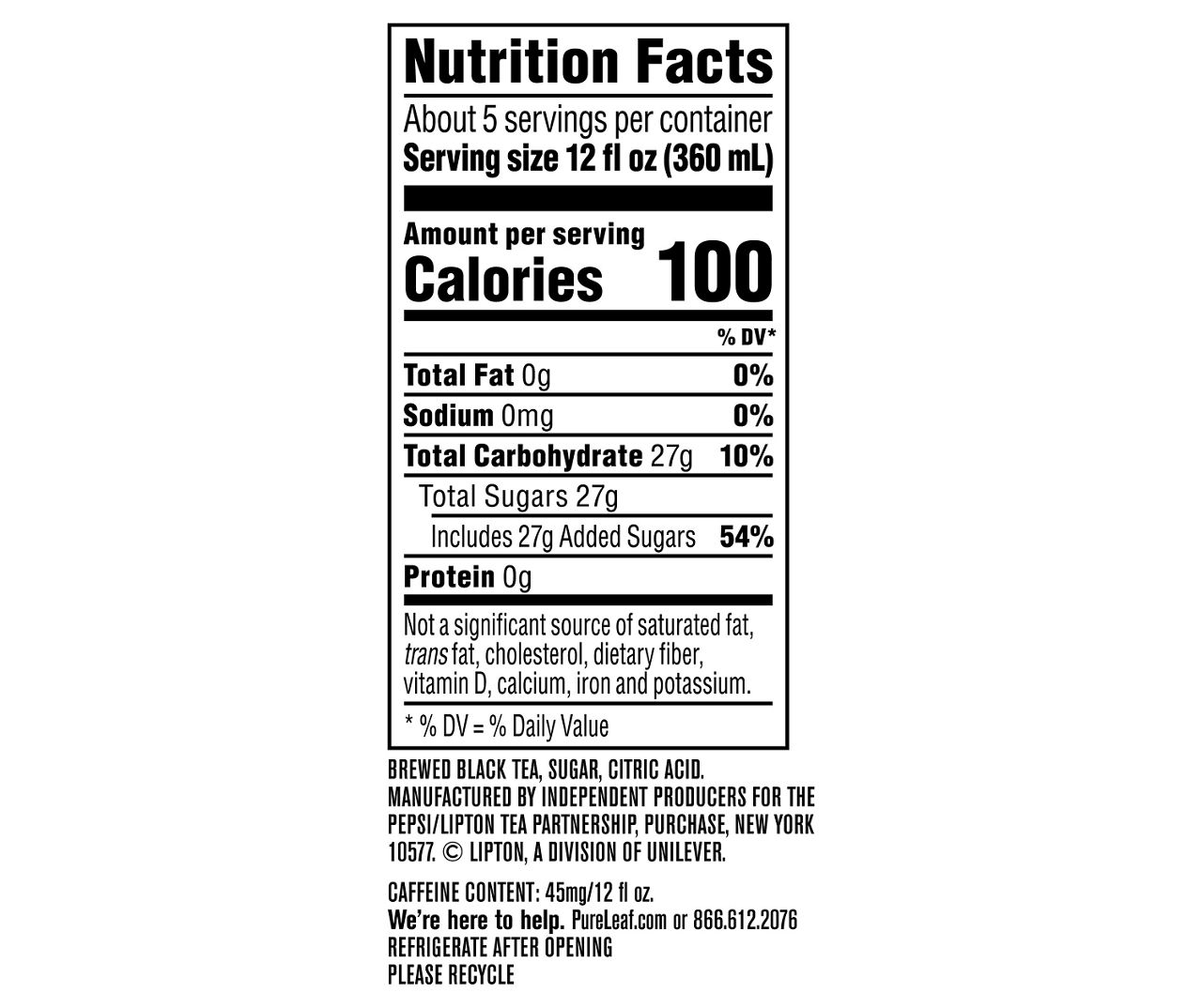 Pure Leaf Real Brewed Tea Sweet Tea 64 Fl Oz Bottle