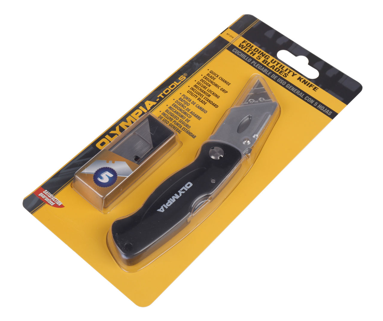 Olympia-Tools Folding Utility Knife with 5 Blades