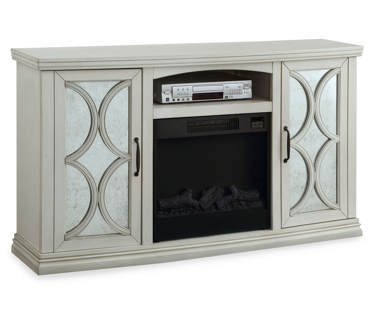 60 white console on sale fireplace big lots