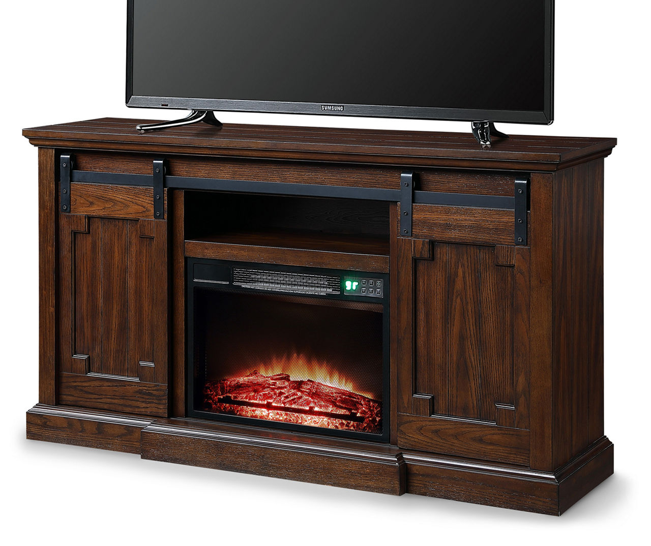 Cherry fireplace tv stand deals big lots