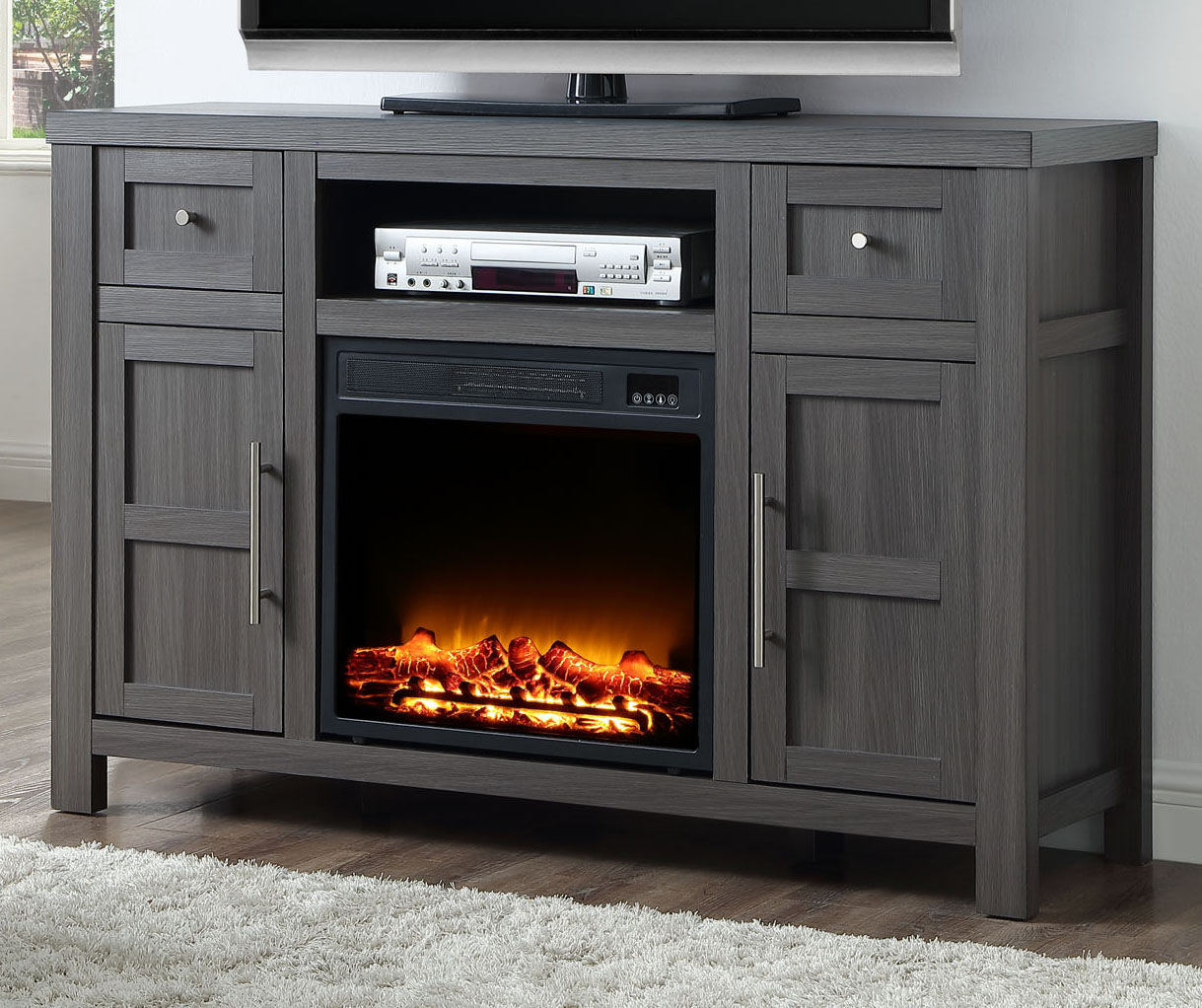 Gray electric fireplace store big lots