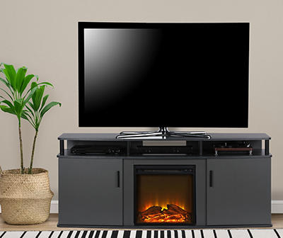 63" Gray Electric Fireplace Console