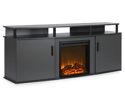 63" Gray Electric Fireplace Console