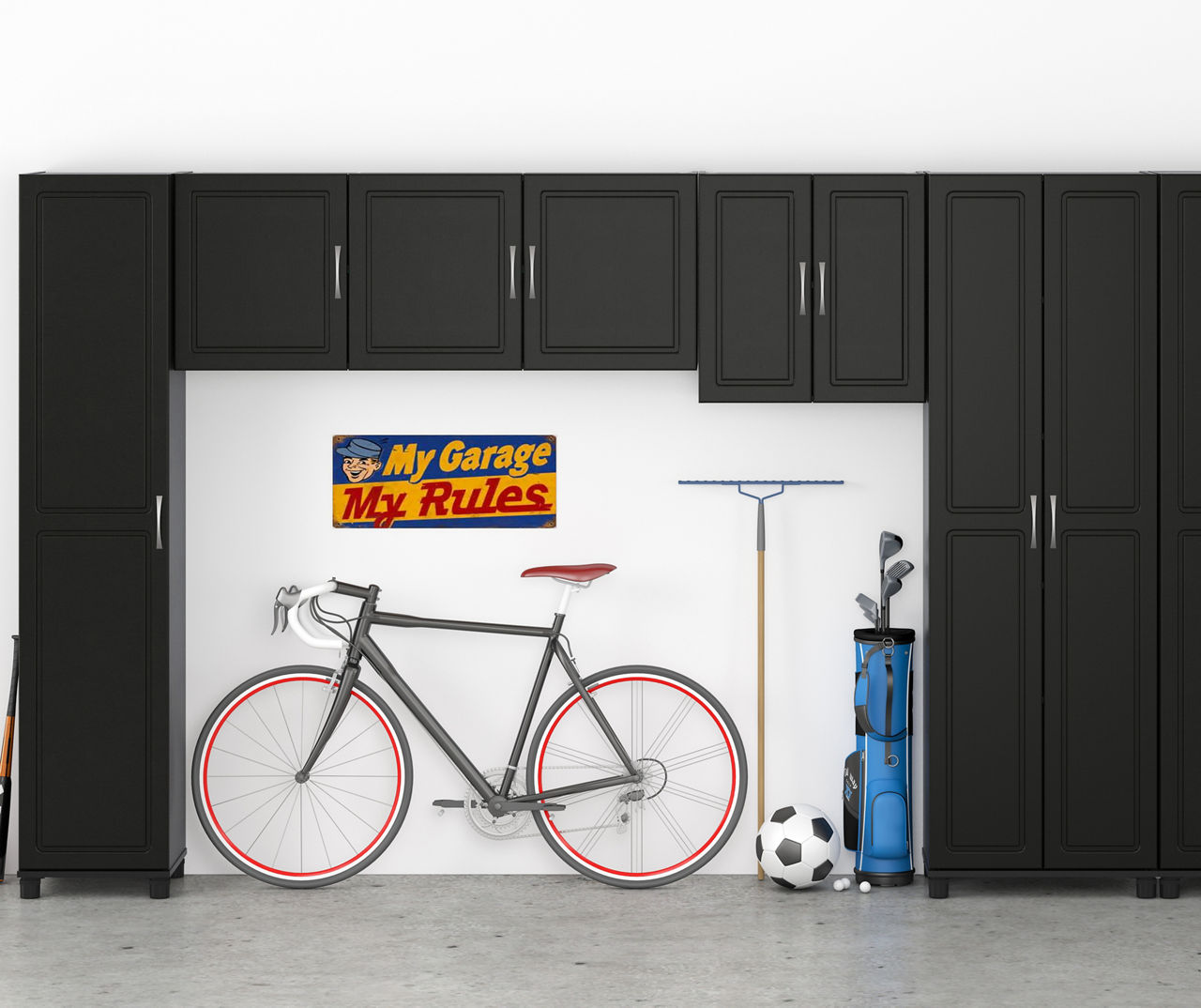Evolution Ross Black 54" Wall Cabinet
