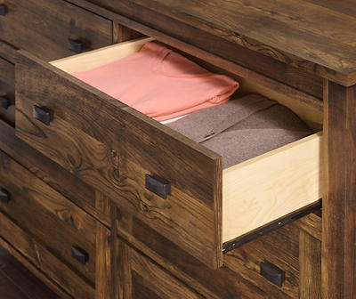 Rustic Brown 6-Drawer Dresser
