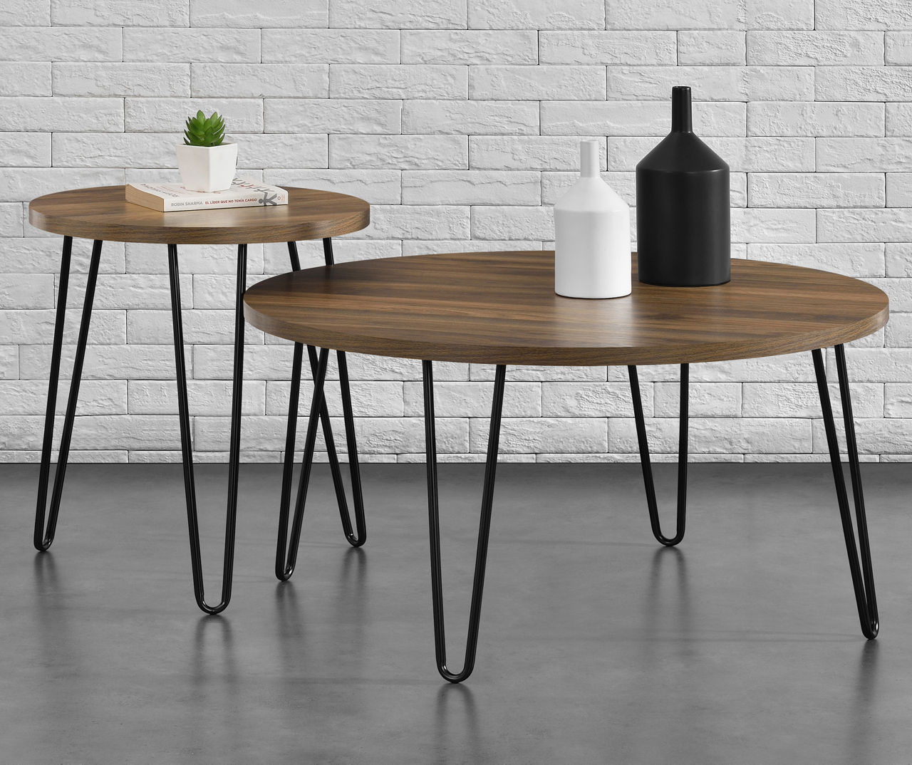 Walnut Round Retro Coffee Table