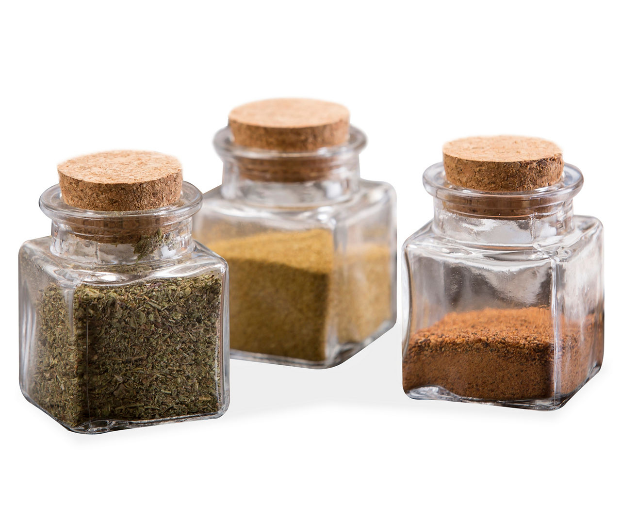 SET OF 6 SPICE JARS WITH CORK LID 3OZ EACH