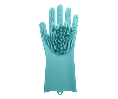 Blue Silicone Scrubber Gloves, 2-Pack