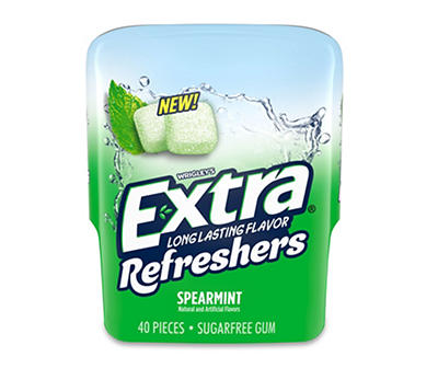 EXTRA Refreshers Spearmint Chewing Gum, 40 Pieces