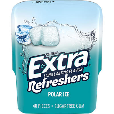 EXTRA Refreshers Polar Ice Chewing Gum, 40 Pieces