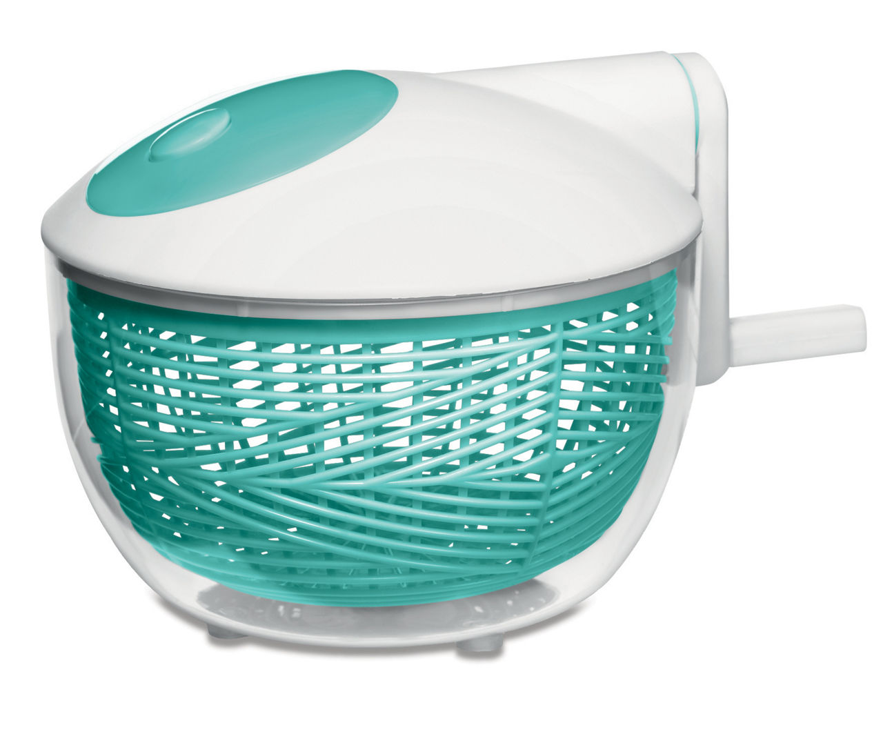 Cook Works White & Aqua 2.5Quart Salad Spinner Big Lots
