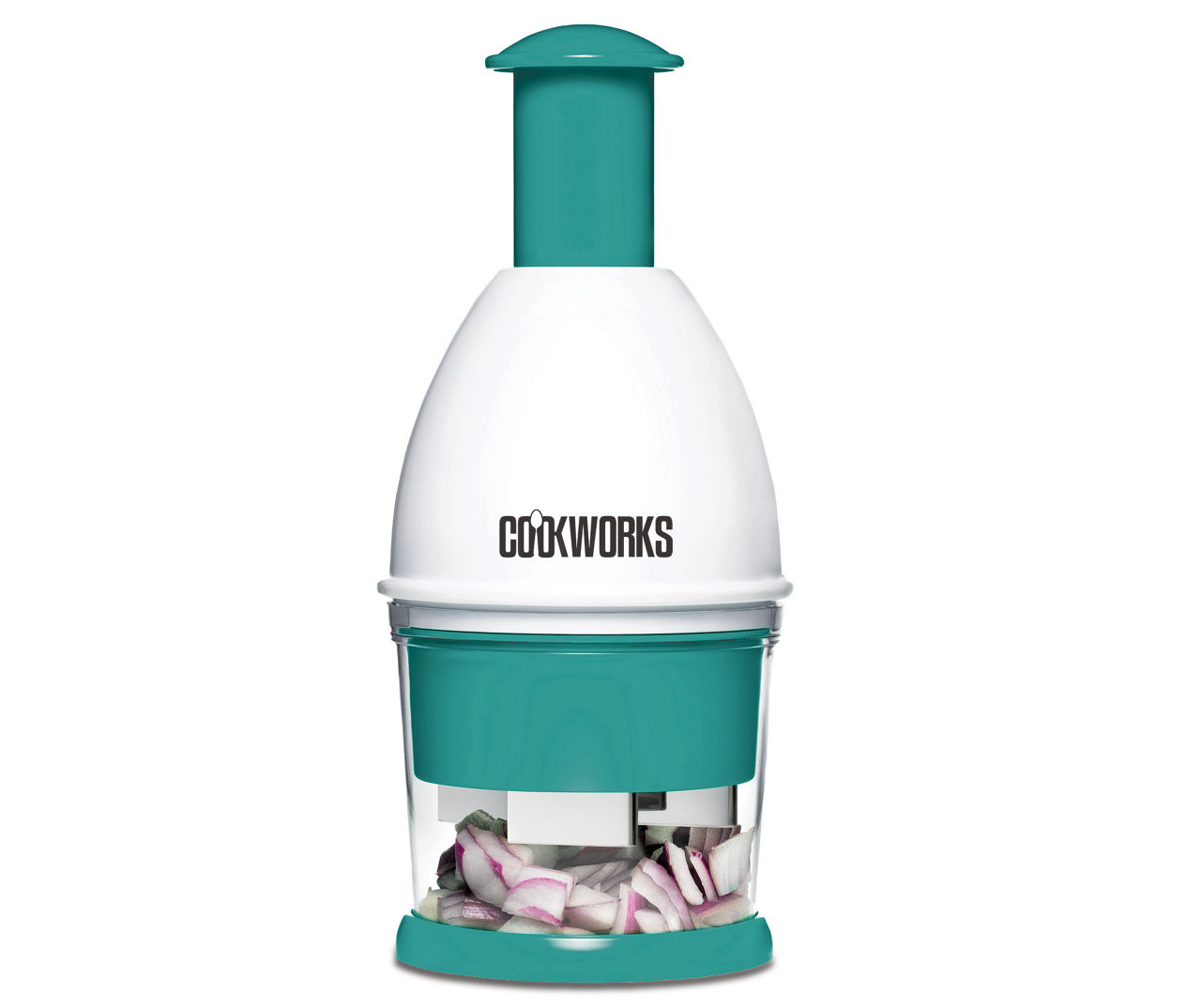 Cook Works White & Aqua Mini Hand Chopper