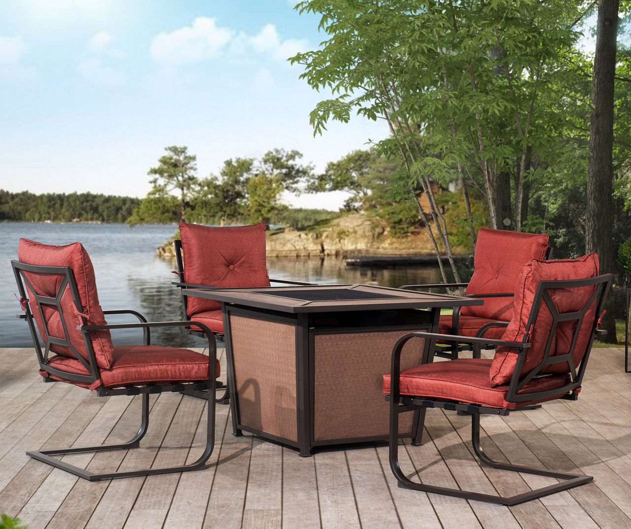 Patio table with best sale fire pit big lots