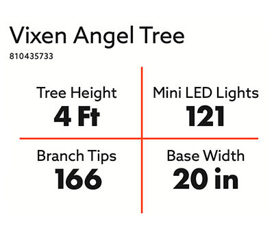 4' Vixen Light Angel Pre-Lit LED Artificial Christmas Tree