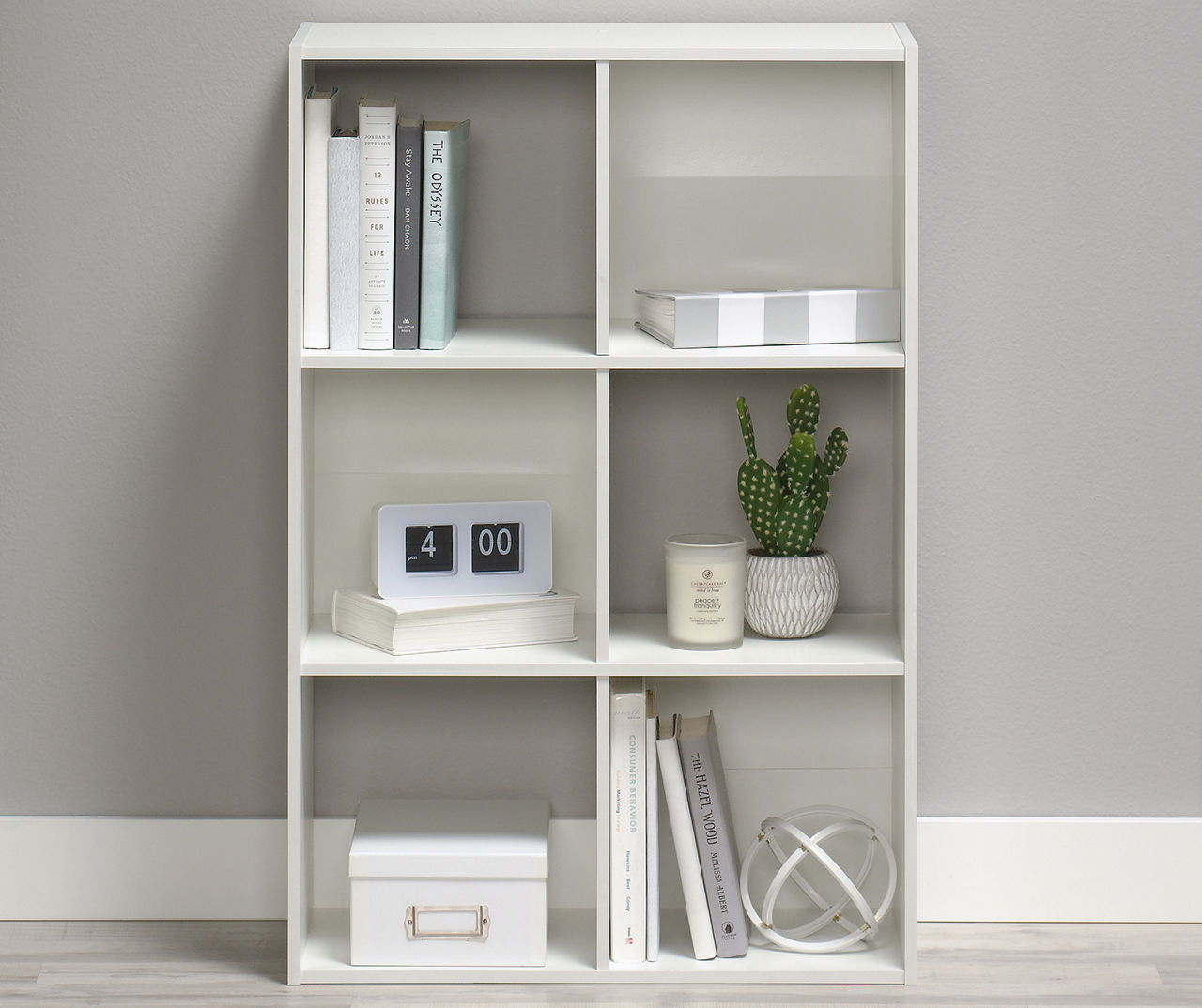 Real Living White 6-Cubby Corner Cube Organizer