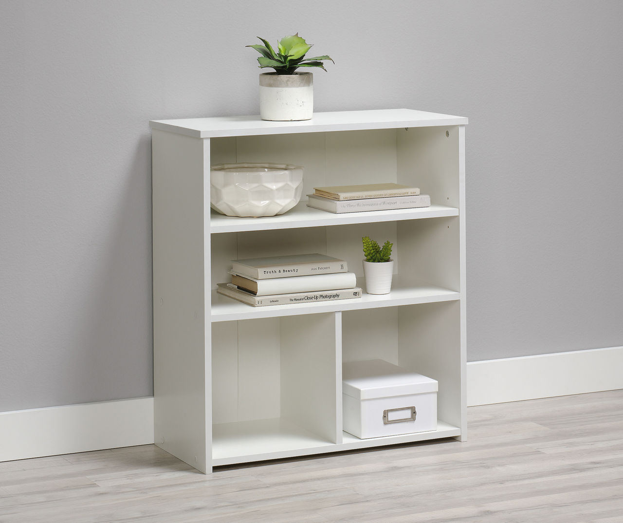 Sauder - Soft White 3-Shelf Storage Cubby