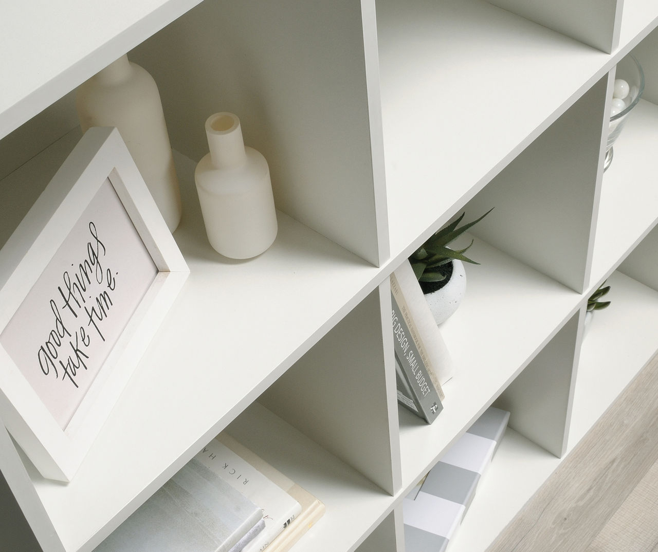 Cube Storage Organizer with Storage Bins Wooden Storage Cubes Organizer  Shelves White Cubby Storage Organizer 9 Cube Shelf Organizer for Clothes  Toys, Cloest, Bedroom, Living Room,White Grey