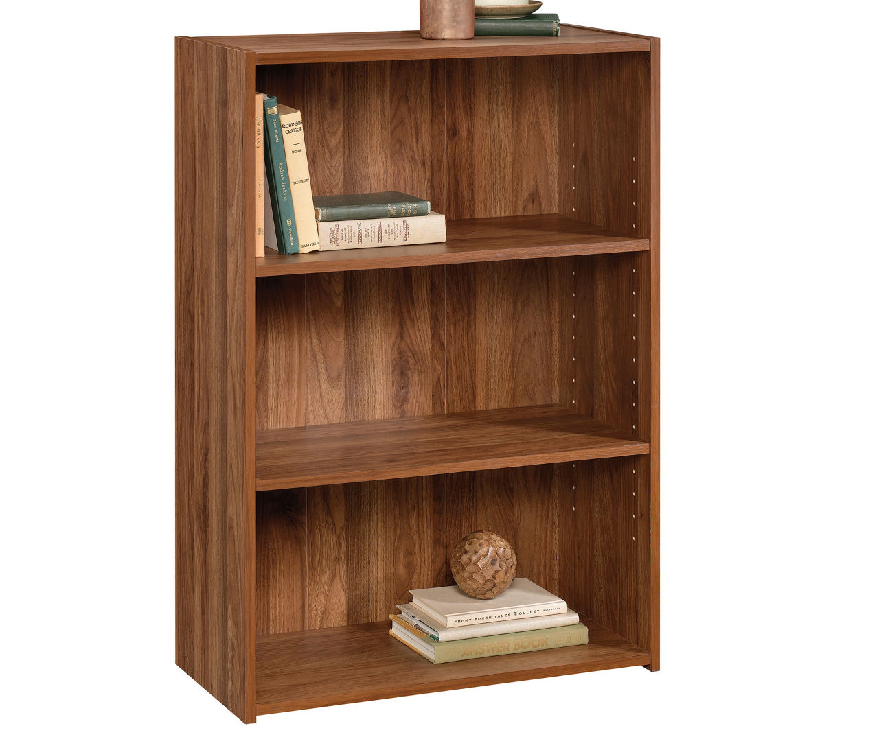 Alderwood Brown 3-Shelf Bookcase