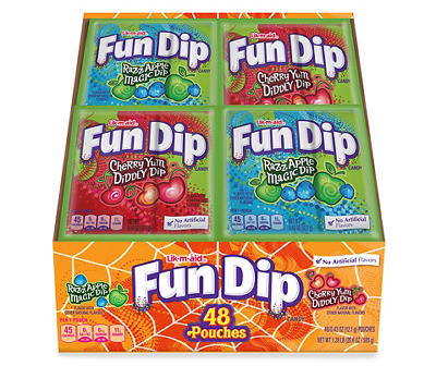 FUN DIP Razz Apple Magic Dip & Cherry Yum Diddly Dip Candy 44-0.43 oz. Pouches