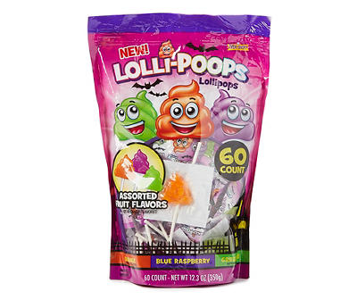 Halloween Lolli-Poops Lollipops, 60-Count Bag