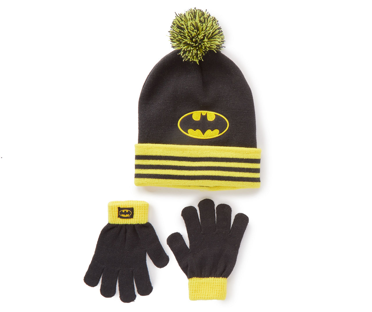 Kids' Black & Yellow Batman Hat & Gloves 2-Piece Set | Big Lots