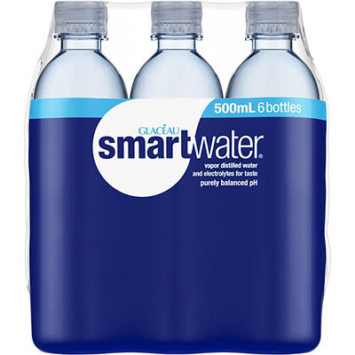 Smartwater Vapor Distilled Water 6 - 16.9 fl oz Bottles