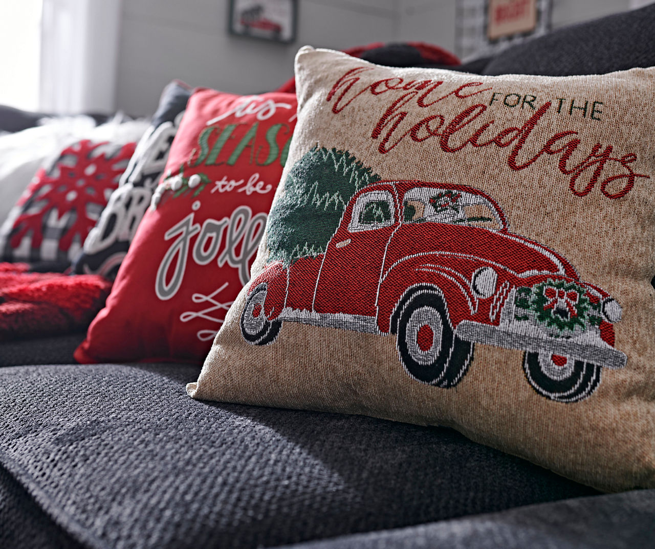 Classic Fall Vintage Truck Personalized Large Throw Pillow