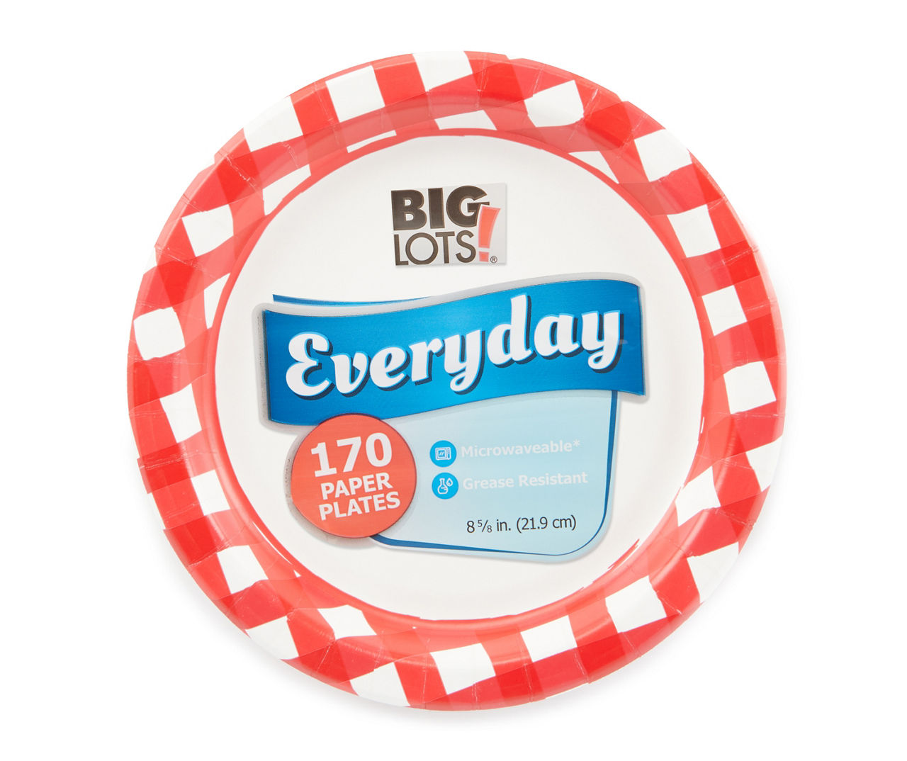 Big Lots White Uncoated Paper Plates, 100 Count