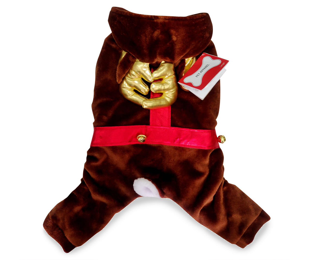 Dog's Dark Brown Reindeer Costume, Size XL