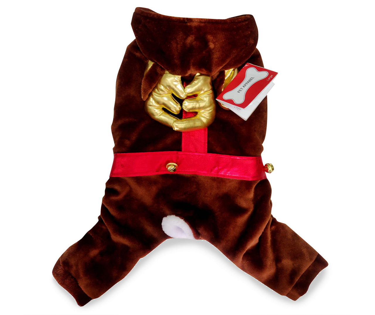 Dog's Dark Brown Reindeer Costume, Size L