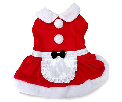 Dog's Red Mrs. Claus Dress Costume
