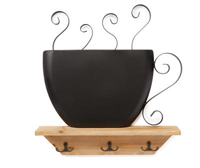 Coffee Cup Shelf with 3 Hooks