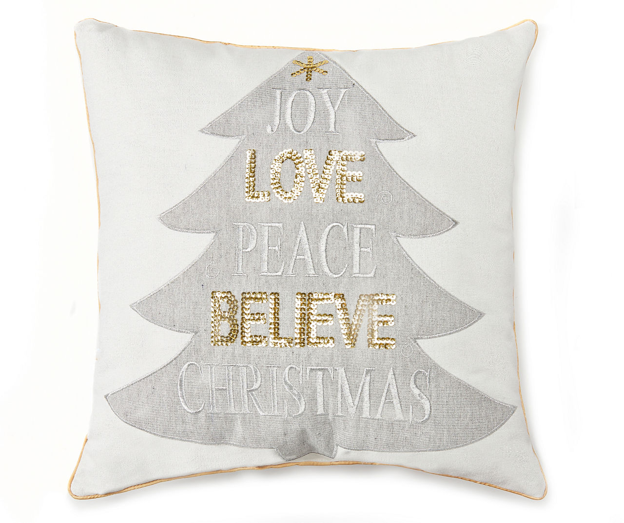 Winter Wonder Lane White, Gold & Silver Christmas Trees Throw Pillow