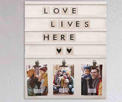White Tile Letterboard with Photo Clips