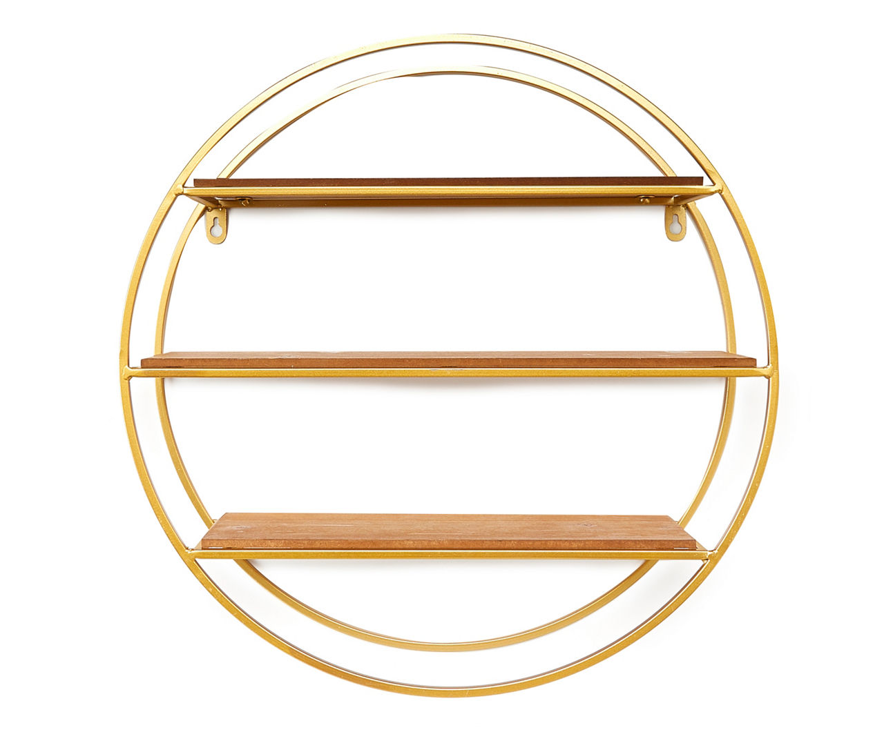 Gold Wood & Metal Circle Wall Shelf Big Lots