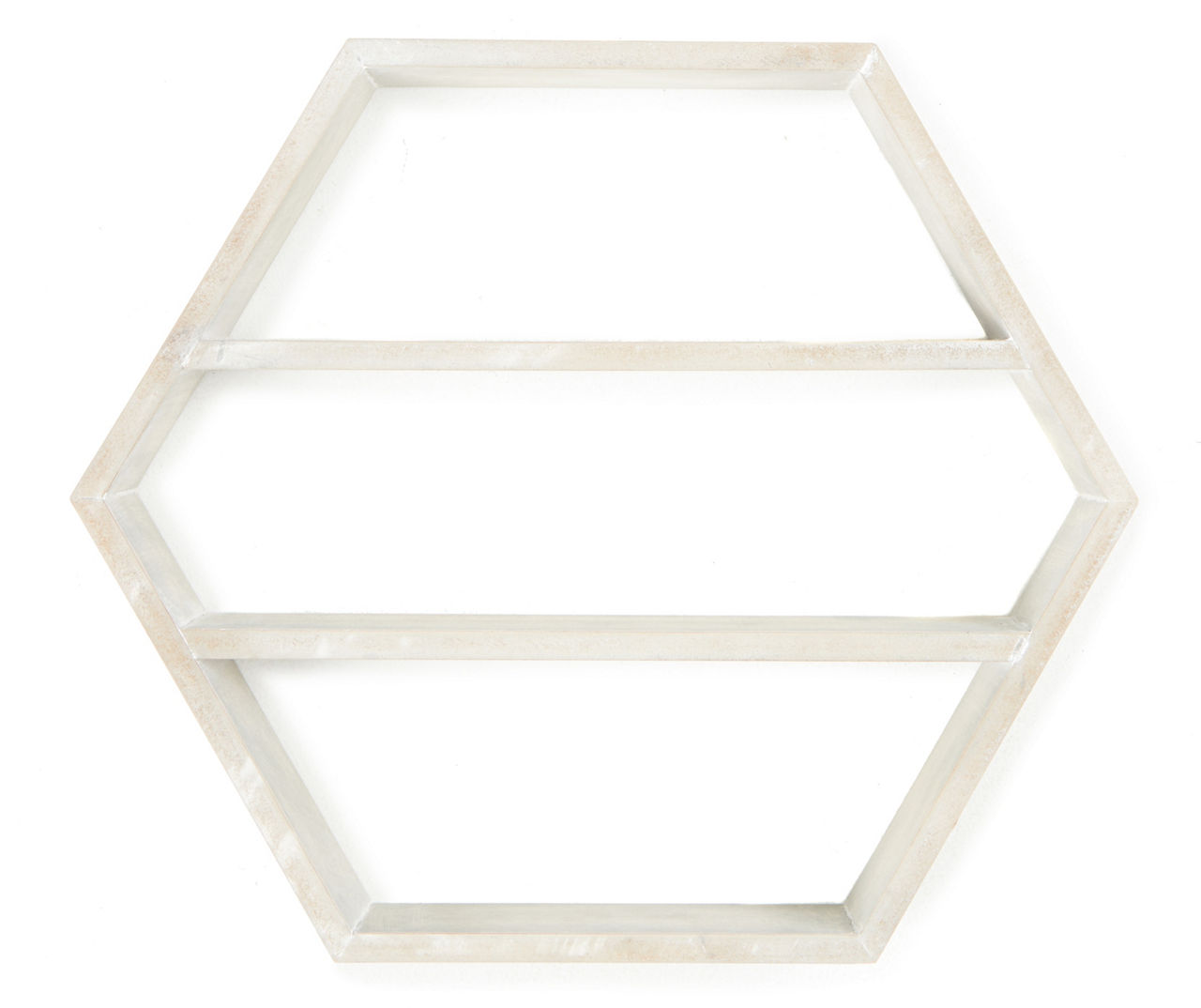Whitewash Wood Hexagon Wall Shelf Big Lots