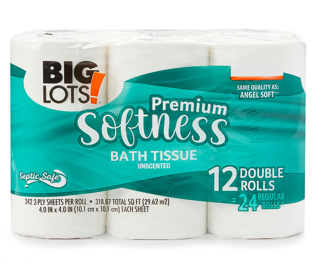 Big Lots 2-Ply Premium Bath Tissue, 12 Double Rolls