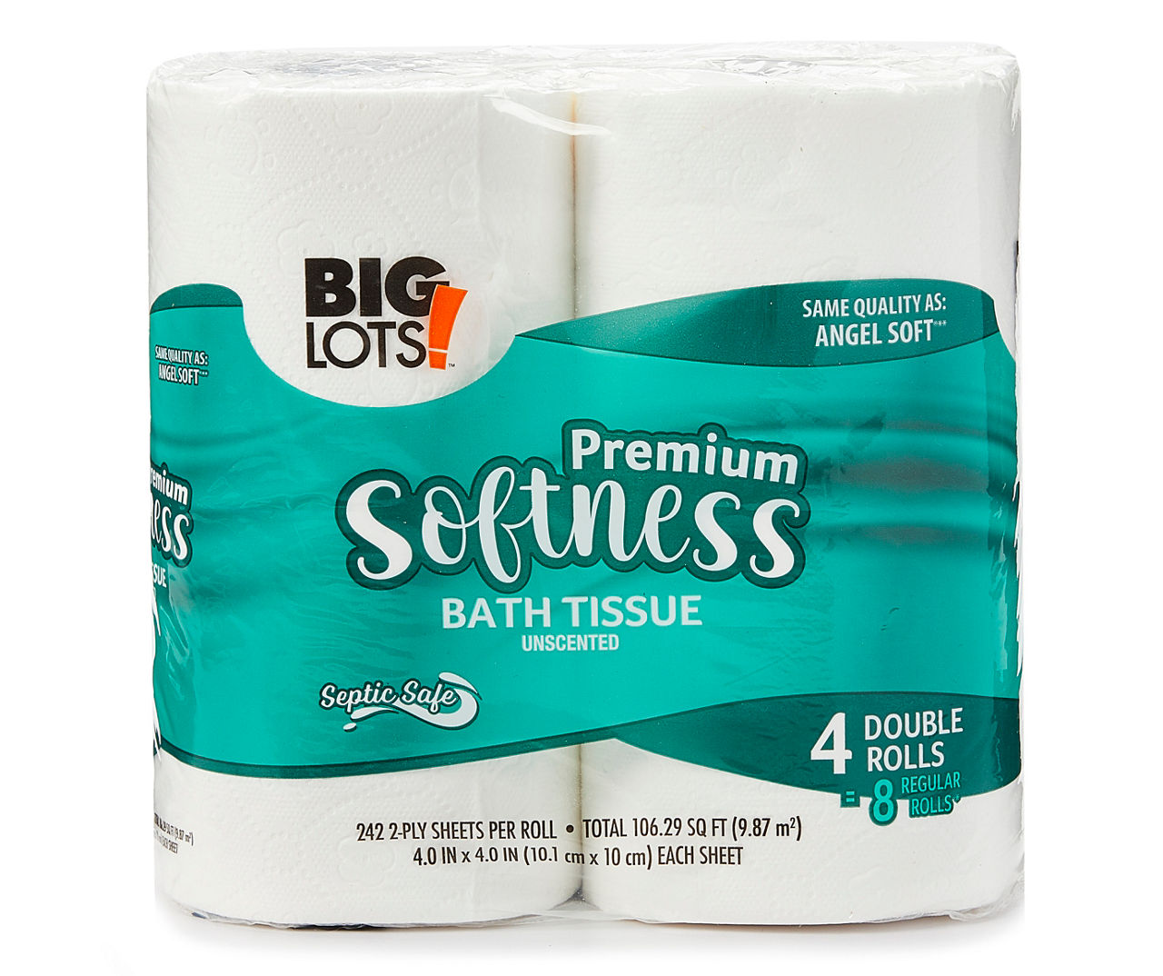 Big Lots Premium Softness Bath Tissue, 4 Double Rolls Big Lots