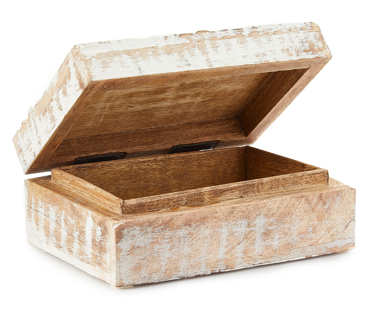 Whitewash Carved Wooden Trinket Box | Big Lots