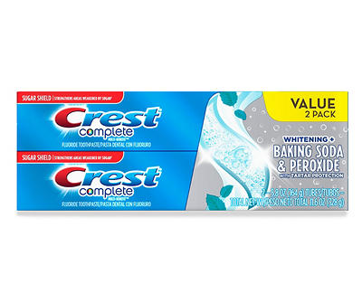 Crest Complete Multi-Benefit Whitening + Baking Soda & Peroxide with Tartar Protection Fluoride Toothpaste 2-5.8 oz. Boxes